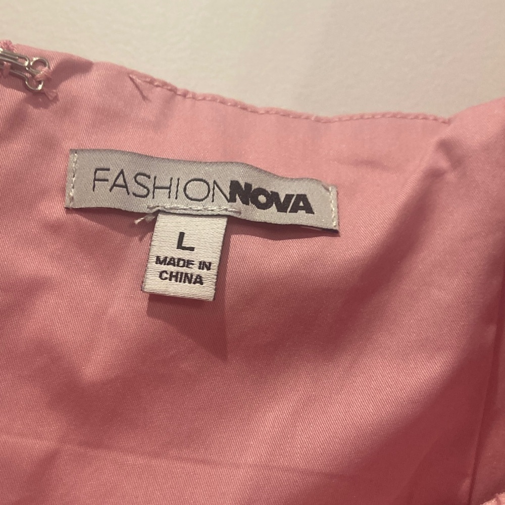 Pink Puff-Sleeve Ruched Mini Dress - Picture 3 of 5